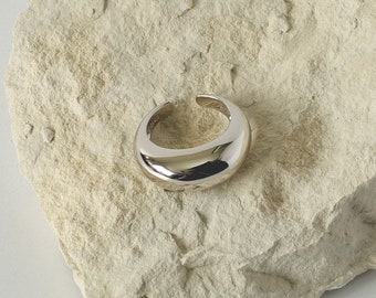 Bague brumeuse en | argent Belle | de bijoux Sertling Sliver Chunky Sliver, instruction Ring | | cadeaux de bijoux sophistiqués Anneau de dôme