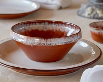 Stunning Glazed Bowl | Mediterranean Bowl | Ceramic Glazed Table Pottery | Soup Bowl | Table Crockery | Decorative Table Styling | Pottery