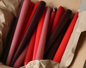 Tall Taper Candles | Wedding Candles Collection | Dinner Candle | Pink Red Natural Berry Shades | Colourful Candle Stick Pack | Trendy Table