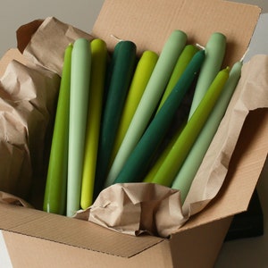 Tall Taper Candles | Wedding Candles Collection | Dinner Candle | Green Shades | Green Collection | Colourful Candle Stick Pack | Xmas Table