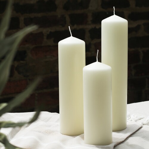 Large Pillar Candles Wedding Candles Extra Large Ivory Etsy UK