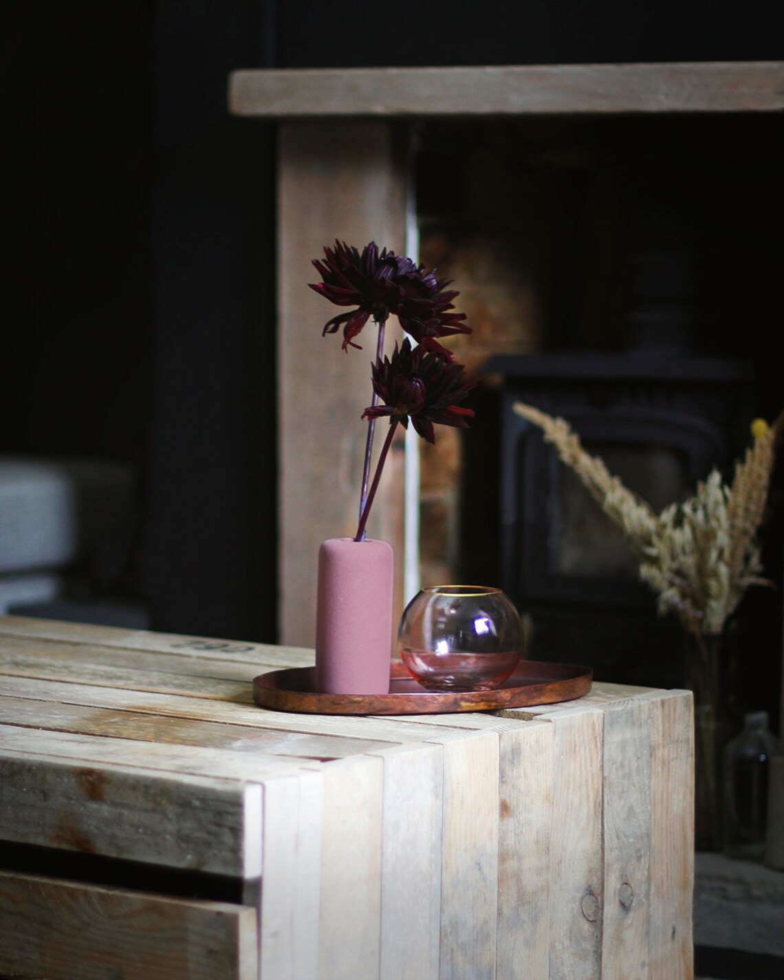 Soft Blush Clear Glass Vase Gold Rim Flower Bowl Small Etsy UK