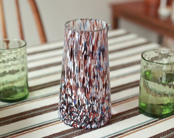 Stunning Mouth Blown Colourful Glass Table Jug | Water Pitcher | Colourful Glassware | Handmade | Homeware gift | Garden Tableware | Set