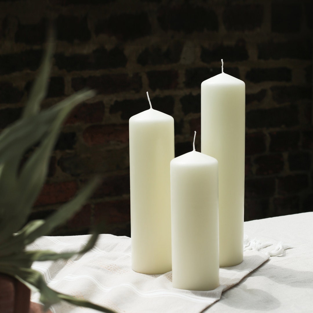 Large Pillar Candles | Wedding Candles | Extra Large Ivory White ...