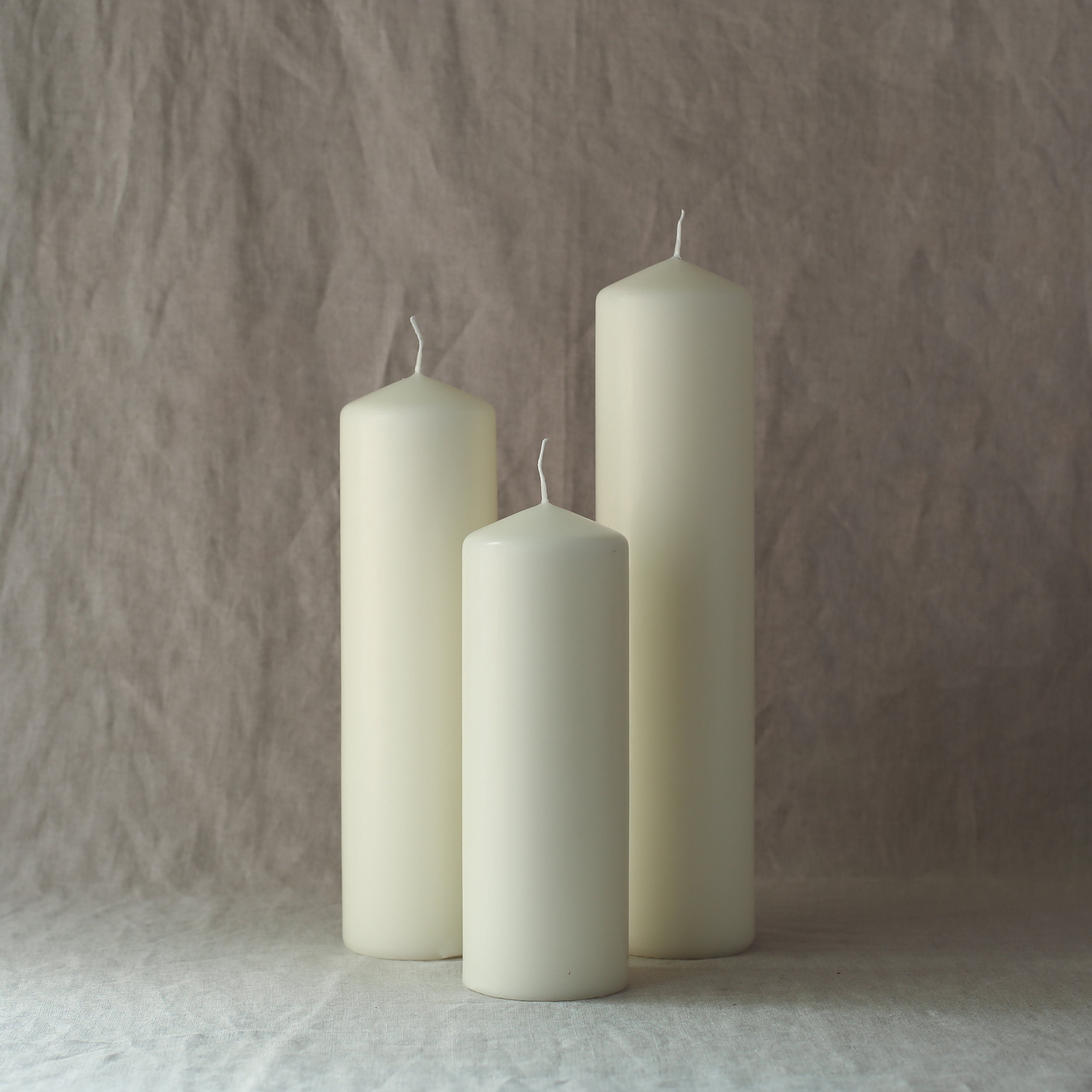 Large Pillar Candles Wedding Candles Extra Large Ivory Etsy UK