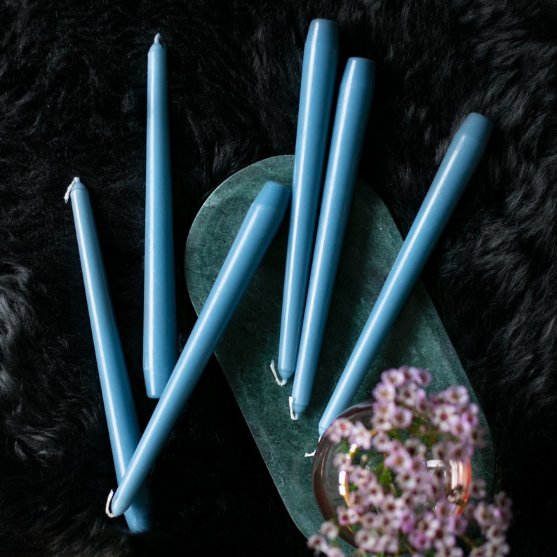 Tall Taper Candles Candle Pack Dinner Candle Pastel Blue Etsy UK