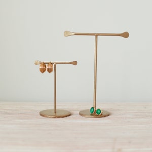Small Metal Jewellery Holder | Earring and Necklace Stand | Jewellery Organiser | Brass Dresser Tidy | Bedside Jewellery stand | Ring Tree