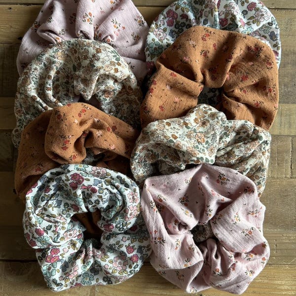 Scrunchies / Scrunchie de gaze dupla de algodão / Scrunchies infantis / Scrunchie infantil