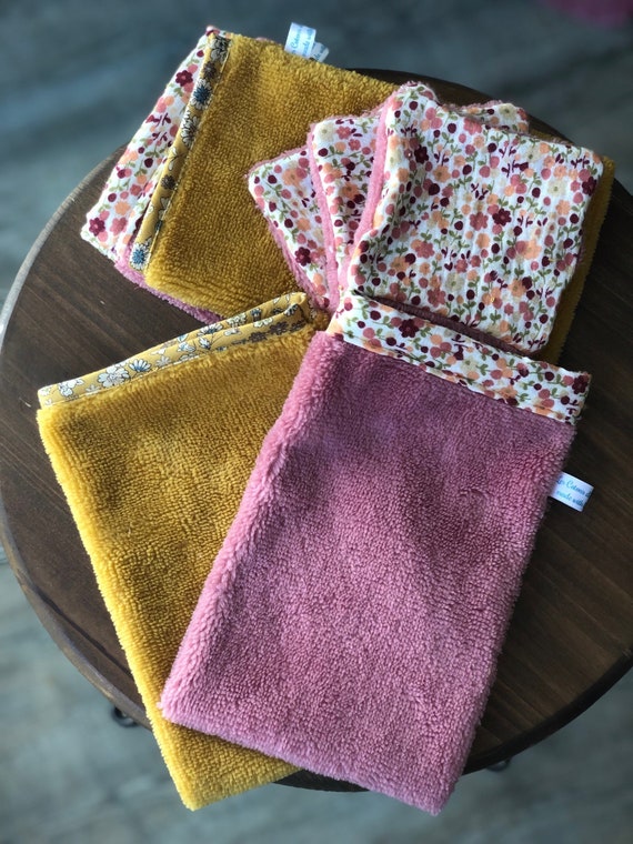 Washcloth in Bamboo Cotton Terry and Liberty Fabric Make up Remover Glove Etsy Ireland