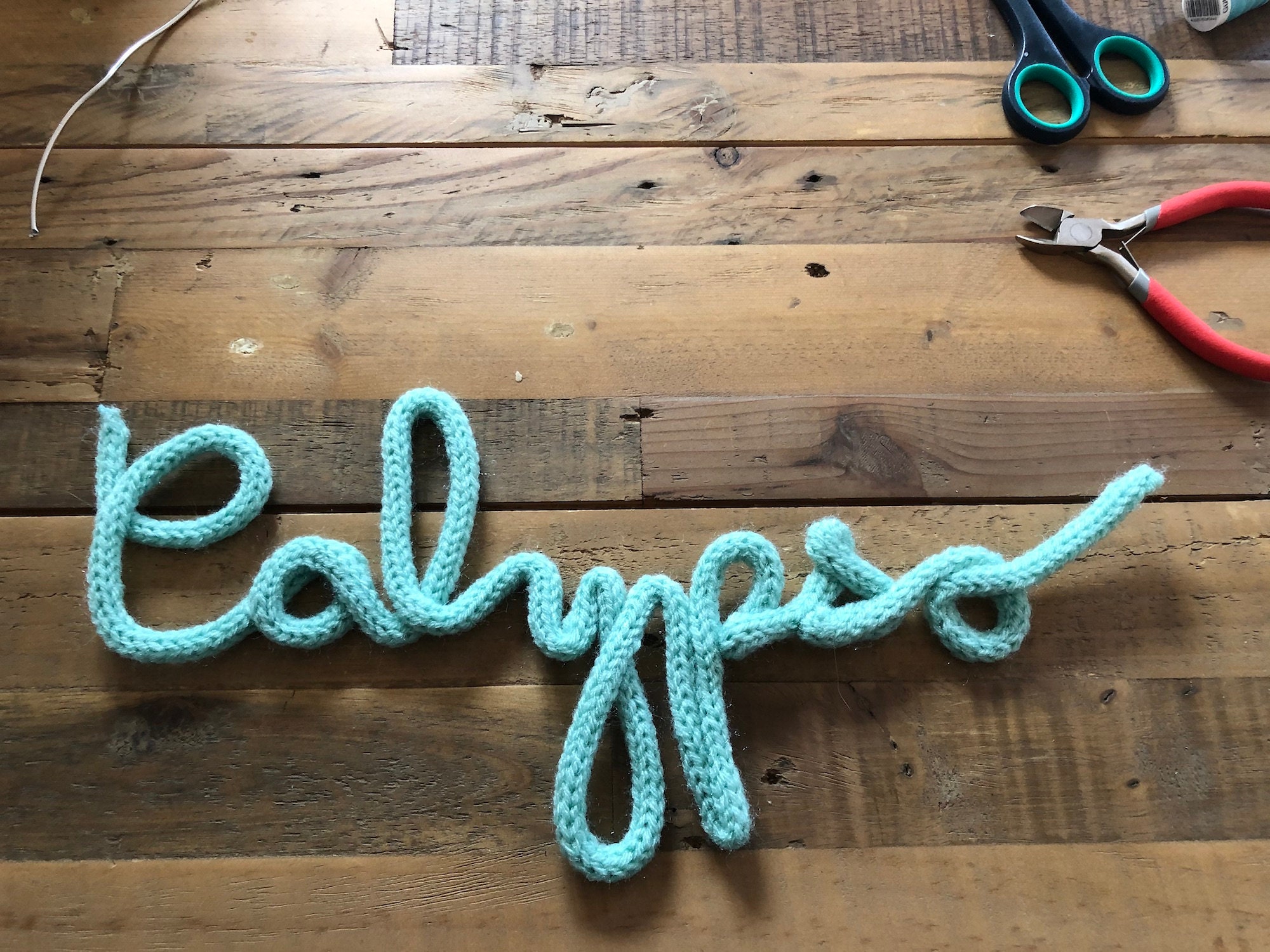 Prénom Tricotin/Mot Prénom à Accrocher Mural