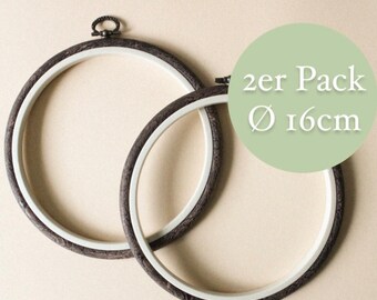 Dekorative Stickrahmen 16cm 2 Stück, Stickrahmen im vintage Stil, embroidery hoop 16cm, vintage embroidery hoops