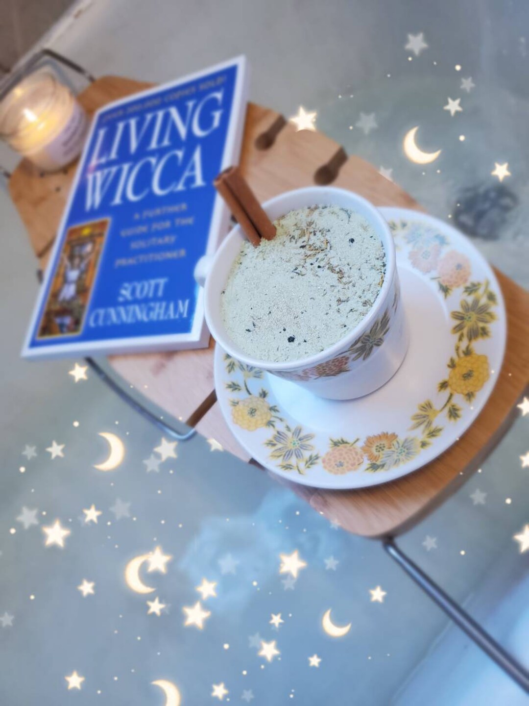 Mystery Vintage Tea Cup Bath Bomb con platillo y cristal a juego