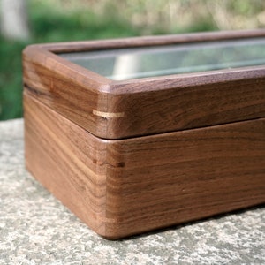 Personalized Walnut Watch Box Organizer with 5/10 Divider Slots, engraved watch box, Soft Velvet Pillows, best gift for man, dad, fathers day-3