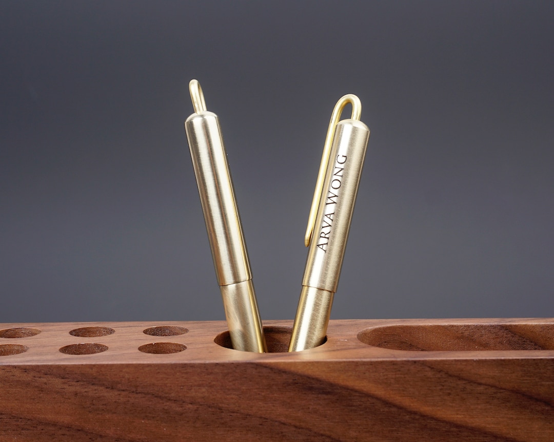 Personalized Brass Executive Ballpoint Pen & Gift Box Set With Engraved