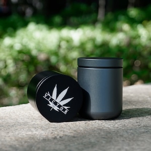 Personalized Metal Herb Stash Jar, water proof and smell proof, pill box