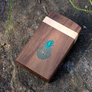 Portasigarette in legno personalizzato, Scatola per sigarette in legno, Portasigarette da 100 mm, Regalo per il papà, Regalo per lui/lei