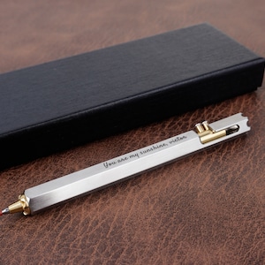 Gepersonaliseerde pen met pen voor heren met gegraveerde, custom EDC-pen voor hem, kenmerkende pen in zakformaat, kerstcadeau