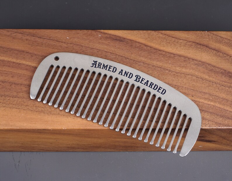 Personalized Oval-shaped Titanium Beard Comb Hair Comb With Engraving ...