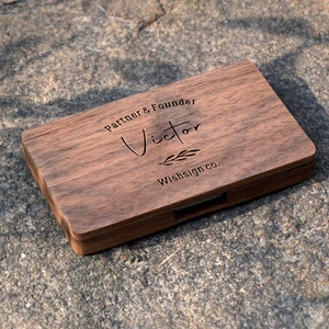 Business card holder, Business card case, wood wallet, Personalized business card holder, Engraved business card case-3