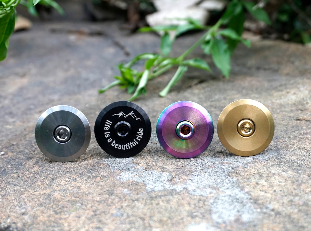 Personalized Titanium Bike Headset Cap, Cyclist Gift, Mountain Biking ...
