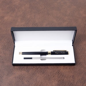 Personalized Black Executive Ballpoint Pen set with engraved -3