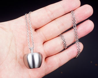 Personalized apple CREMATION URN NECKLACE, pet man women Ashes Jewelry, waterproof Ash Jewelry, water proof urn, pill box