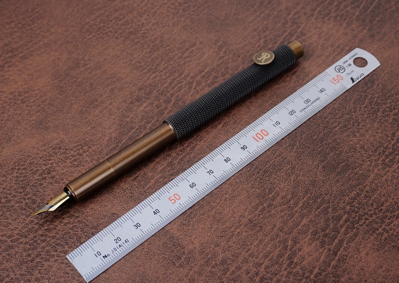 Personalized Mini Travel Brass Vintage Fountain Pen with Engraving - Custom Writing Instrument-6