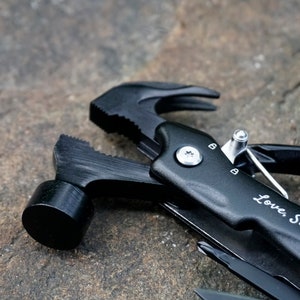 Personalized Engraved Hammer Multi Tool, Gifts for Him Boyfriend husband Fathers, DIY Handyman, Essential Camping Equipment Survival Tool-3