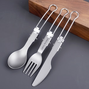 Portable Utensils Set with Case,Reusable Office Flatware Silverware  Set,Healthy & Eco-Friendly Stainless Steel&Wood Full Size Fork,Spoon,Knife  Cutlery Ideal for Travel,Lunch Box and Camping Wooden&Stainless steel(One  Set)