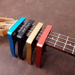 Personalized Engraved Metal Guitar Capo for Acoustic Guitar, Electric Guitar, Ukulele