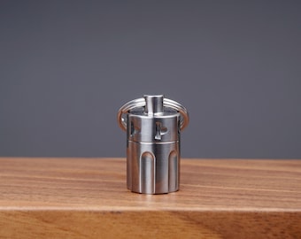 Personalized Revolver Cremation Urn Keychain - Waterproof Pet Memorial Ashes Jewelry for Men and Women