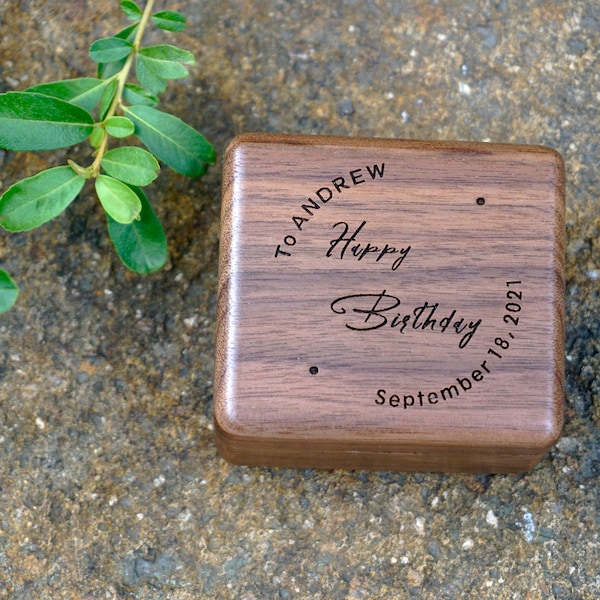 Personalized wood music box with engraving,photo and inlay for birthday gift, best friend gift, wedding engagement christmas music box