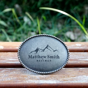 Personalized BELT BUCKLE for man with name engraved, Custom monogram Belt Buckle for him, Groomsman, Cowboy