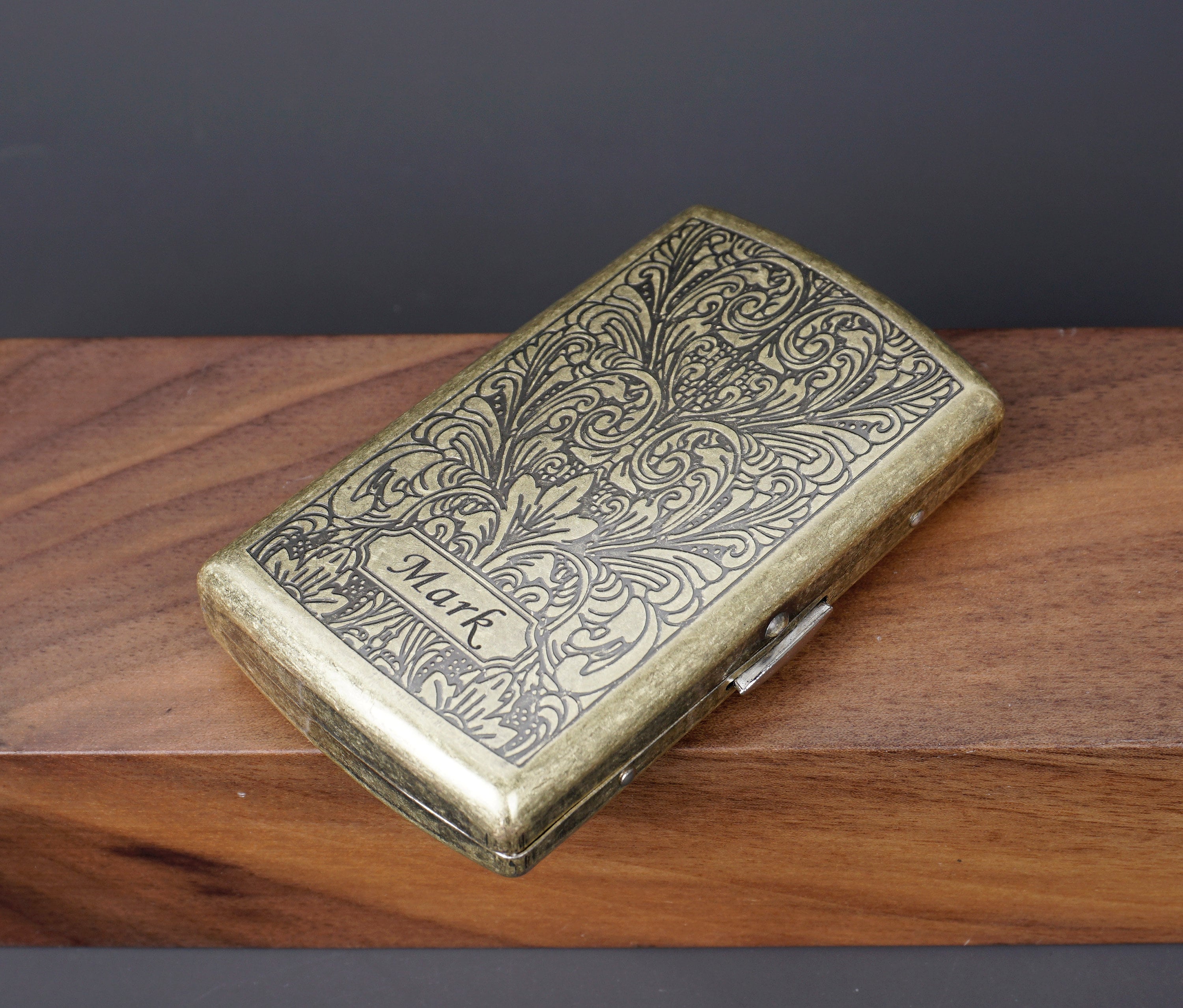 antique metal cigarette box Personalized Engraved Metal Cigarette Case for 12 Cigarettes, Cigarette Box,  Metal Cigarette Holder, Father Gift, Gift for Him/her
