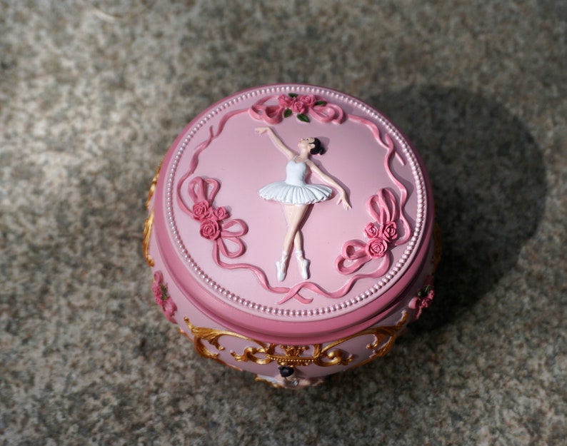 Personalized Rotate Swan Lake Music Box with engraved for girls, women, wife, daughter,  howls moving castle music box-5