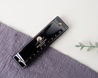 Personalized DIATONIC HARMONICA with engraved, perfect gift for kid children aldult harmonica beginners or groomsmen Christmas gift