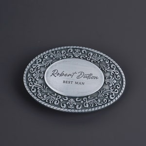 Personalized vintage BELT BUCKLE with name engraved, Custom monogram Belt Buckle for him, her, Groomsman, Cowboy