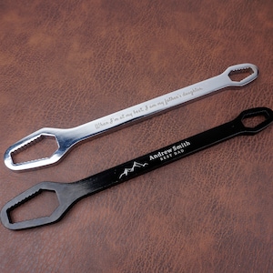 Personalized universal double sided ended wrench socket, Handwriting tool gift for dad, him, husband
