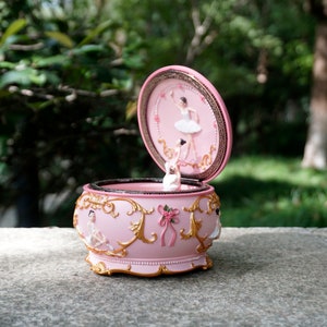 Personalized Rotate Swan Lake Music Box with engraved for girls, women, wife, daughter,  howls moving castle music box-7