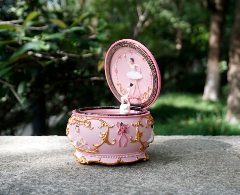 Personalized Rotate Swan Lake Music Box with engraved for girls, women, wife, daughter,  howls moving castle music box-7