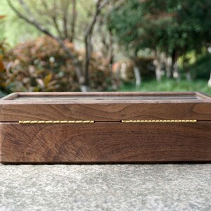 Personalized Walnut Watch Box Organizer with 5/10 Divider Slots, engraved watch box, Soft Velvet Pillows, best gift for man, dad, fathers day-5