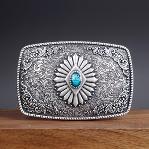 TURQUOISE BELT BUCKLE - Western Vintage Design belt buckle, Christmas gift