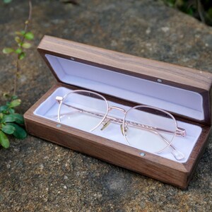 Personalized Wooden hard glasses case with engraved for gift, classic wood box eyeglasses case, retro wooden box glasses, eyeglass holder-3
