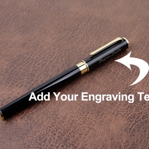 Personalized Black Executive Ballpoint Pen set with engraved -7