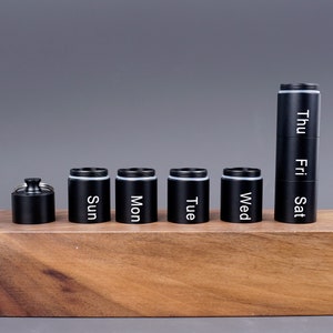Personalized Engraved Pill Box for 7 Days - Customizable Water Proof Pill Organizer Gift, Pill Case for Travel, weekly pill box