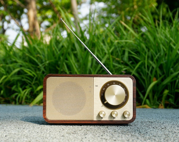 Personalized Vintage Bluetooth Speaker with FM