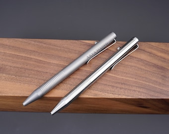 Personalized Titanium Men's Bolt-Action Pen - Engraved EDC Gift