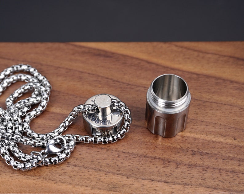 Personalized Revolver Titanium Cremation Urn Necklace - Waterproof Ash Jewelry for Men and Women, Pet Memorial, Ashes Cremation Jewelry-6