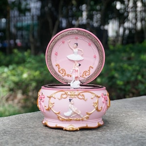 Personalized Rotate Swan Lake Music Box with engraved for girls, women, wife, daughter,  howls moving castle music box-3