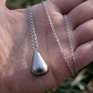 Personalized water drop CREMATION URN NECKLACE for ashes, pet man women Ashes pendant necklace, waterproof Ash Jewelry, water proof urn